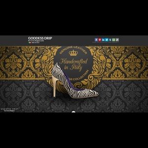 100% Italian Leather Heels! Zebra design gold heel
